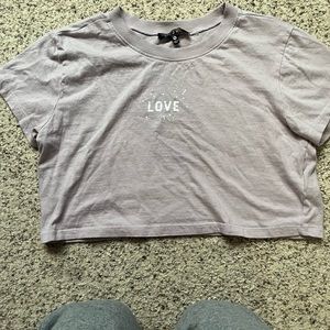 Purple cropped shirt